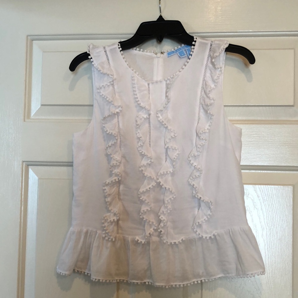 Draper James Ivory Ruffle Blouse